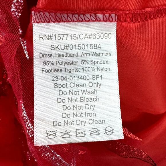 Spirit Halloween Kids Fiery Devil Costume Red Dress Horns Girl's Size L Cosplay - Picture 7 of 12